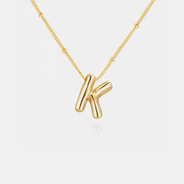 Gold-Plated Letter Pendant Necklace